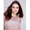 Printed Crinkle Mesh Top - Multicolor Printed Crinkle Mesh Top - Multicolor