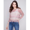 Printed Crinkle Mesh Top - Multicolor Printed Crinkle Mesh Top - Multicolor