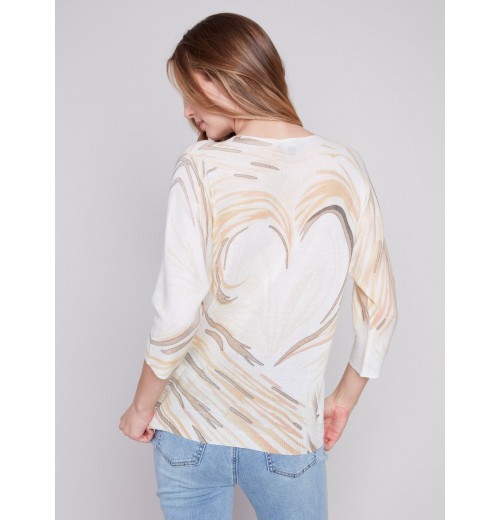 Printed Dolman Sweater - Stone Printed Dolman Sweater - Stone