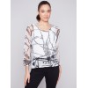 Printed Fishnet Crochet Sweater - Pepper Printed Fishnet Crochet Sweater - Pepper