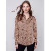 Printed Gutsy Satin Shirt - Animal Printed Gutsy Satin Shirt - Animal