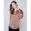 Printed Gutsy Satin Shirt - Animal Printed Gutsy Satin Shirt - Animal