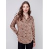 Printed Gutsy Satin Shirt - Animal Printed Gutsy Satin Shirt - Animal