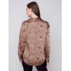 Printed Gutsy Satin Shirt - Animal Printed Gutsy Satin Shirt - Animal