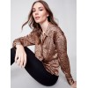 Printed Gutsy Satin Shirt - Animal Printed Gutsy Satin Shirt - Animal