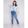 Printed Overlap Blouse - Lillypad Printed Overlap Blouse - Lillypad