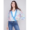 Printed Overlap Blouse - Lillypad Printed Overlap Blouse - Lillypad