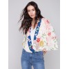 Printed Overlap Blouse - Paisley Printed Overlap Blouse - Paisley