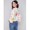 Printed Overlap Blouse - Paisley Printed Overlap Blouse - Paisley