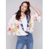 Printed Overlap Blouse - Paisley Printed Overlap Blouse - Paisley