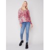 Printed Plush Knit V-Neck Sweater - Cinnamon Printed Plush Knit V-Neck Sweater - Cinnamon