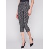Printed Stretch Pull-On Capri Pants - White Tiles Printed Stretch Pull-On Capri Pants - White Tiles