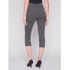 Printed Stretch Pull-On Capri Pants - White Tiles Printed Stretch Pull-On Capri Pants - White Tiles