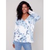 Printed V-Neck Knit Top - Snowflake Printed V-Neck Knit Top - Snowflake
