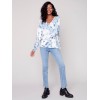 Printed V-Neck Knit Top - Snowflake Printed V-Neck Knit Top - Snowflake