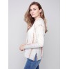 Printed V-Neck Sweater - Light Gray Printed V-Neck Sweater - Light Gray
