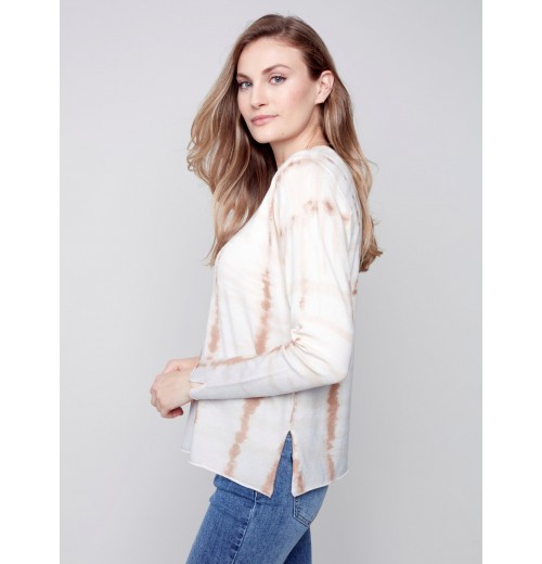 Printed V-Neck Sweater - Light Gray Printed V-Neck Sweater - Light Gray