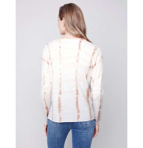 Printed V-Neck Sweater - Light Gray Printed V-Neck Sweater - Light Gray