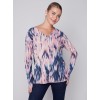 Printed V-Neck Sweater - Pastel Printed V-Neck Sweater - Pastel