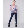 Printed V-Neck Sweater - Pastel Printed V-Neck Sweater - Pastel