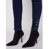 Pull-On Jeans with Snap Button Hem - Blue Black Pull-On Jeans with Snap Button Hem - Blue Black