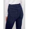 Pull-On Jeans with Snap Button Hem - Blue Black Pull-On Jeans with Snap Button Hem - Blue Black