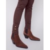 Pull-On Twill Pants with Snap Button Hem - Chocolate Pull-On Twill Pants with Snap Button Hem - Chocolate