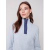 Quarter Zip Funnel Neck Sweater - Snowflake Quarter Zip Funnel Neck Sweater - Snowflake