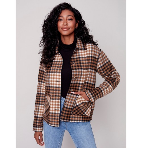 Reversible Plaid Jacket - Truffle Reversible Plaid Jacket - Truffle