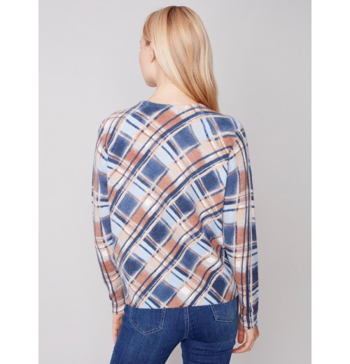 Reversible Printed Crew Neck Sweater - Truffle Reversible Printed Crew Neck Sweater - Truffle