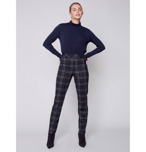 Reversible Printed Ponte Pants - Chocolate Reversible Printed Ponte Pants - Chocolate