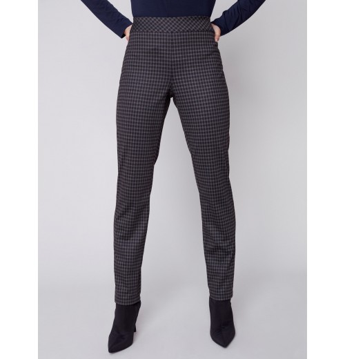 Reversible Printed Ponte Pants - Chocolate Reversible Printed Ponte Pants - Chocolate