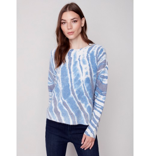 Reversible Printed Sweater - Denim Reversible Printed Sweater - Denim