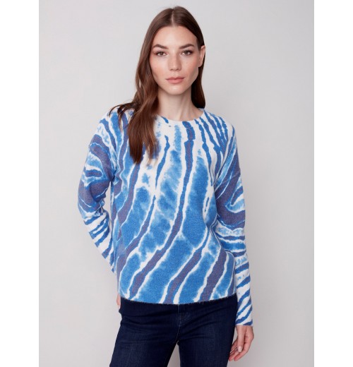 Reversible Printed Sweater - Denim Reversible Printed Sweater - Denim