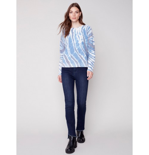 Reversible Printed Sweater - Denim Reversible Printed Sweater - Denim