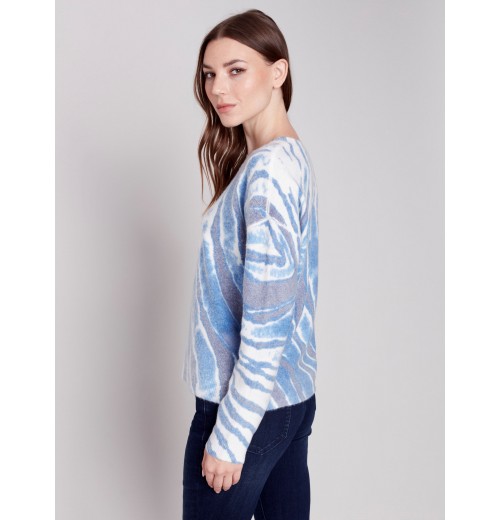 Reversible Printed Sweater - Denim Reversible Printed Sweater - Denim