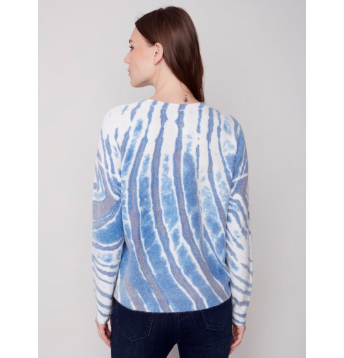 Reversible Printed Sweater - Denim Reversible Printed Sweater - Denim