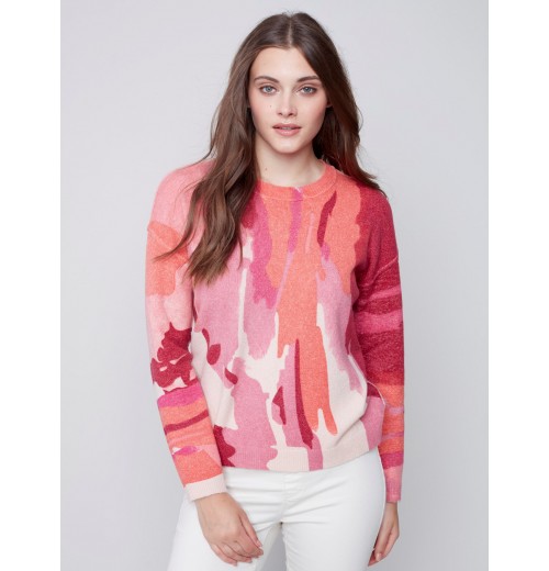 Reversible Printed Sweater - Orchid Reversible Printed Sweater - Orchid