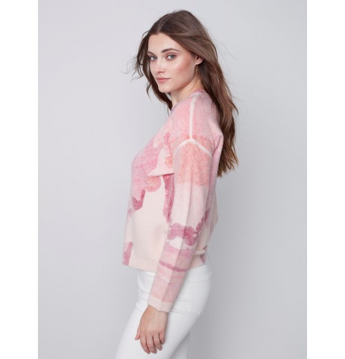 Reversible Printed Sweater - Orchid Reversible Printed Sweater - Orchid