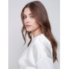 Satin and Jersey Knit Top - Ecru Satin and Jersey Knit Top - Ecru
