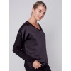 Satin and Jersey Knit Top - Black Satin and Jersey Knit Top - Black