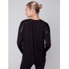 Satin and Jersey Knit Top - Black Satin and Jersey Knit Top - Black