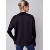 Satin Knit Top with Mock Neck - Black Satin Knit Top with Mock Neck - Black