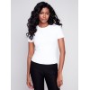 Short-Sleeved Super Stretch Top - White Short-Sleeved Super Stretch Top - White