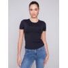 Short-Sleeved Super Stretch Top - Black Short-Sleeved Super Stretch Top - Black
