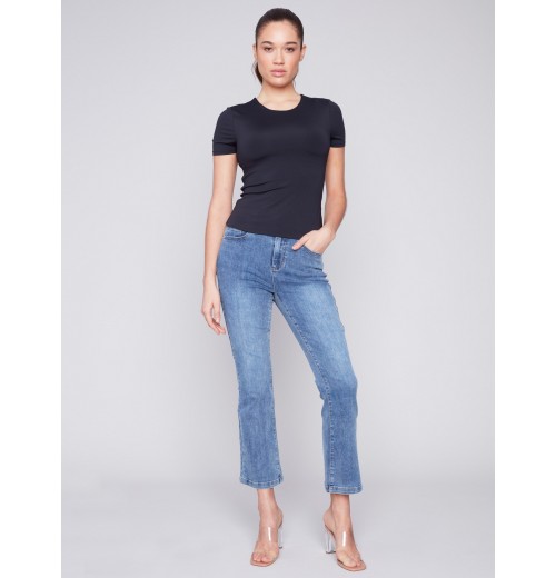 Short-Sleeved Super Stretch Top - Black Short-Sleeved Super Stretch Top - Black