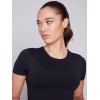 Short-Sleeved Super Stretch Top - Black Short-Sleeved Super Stretch Top - Black