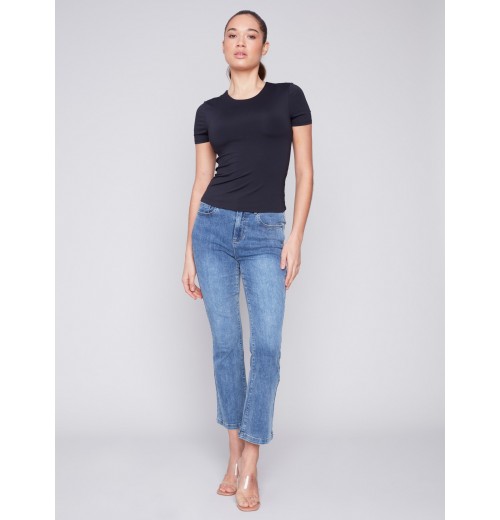 Short-Sleeved Super Stretch Top - Black Short-Sleeved Super Stretch Top - Black