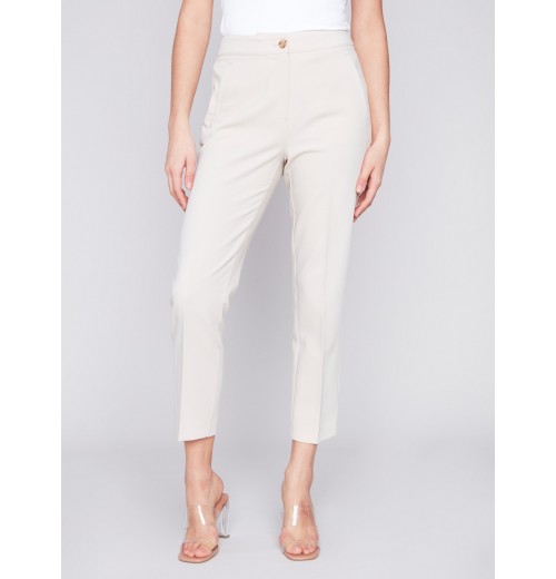 Side Slit Tapered Pants - Beige Side Slit Tapered Pants - Beige