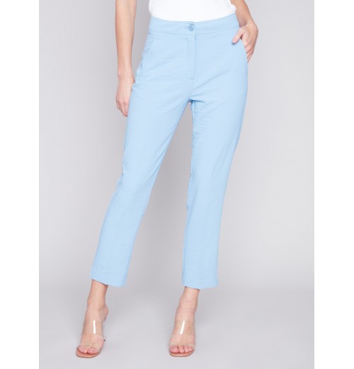 Side Slit Tapered Pants - Sky Side Slit Tapered Pants - Sky